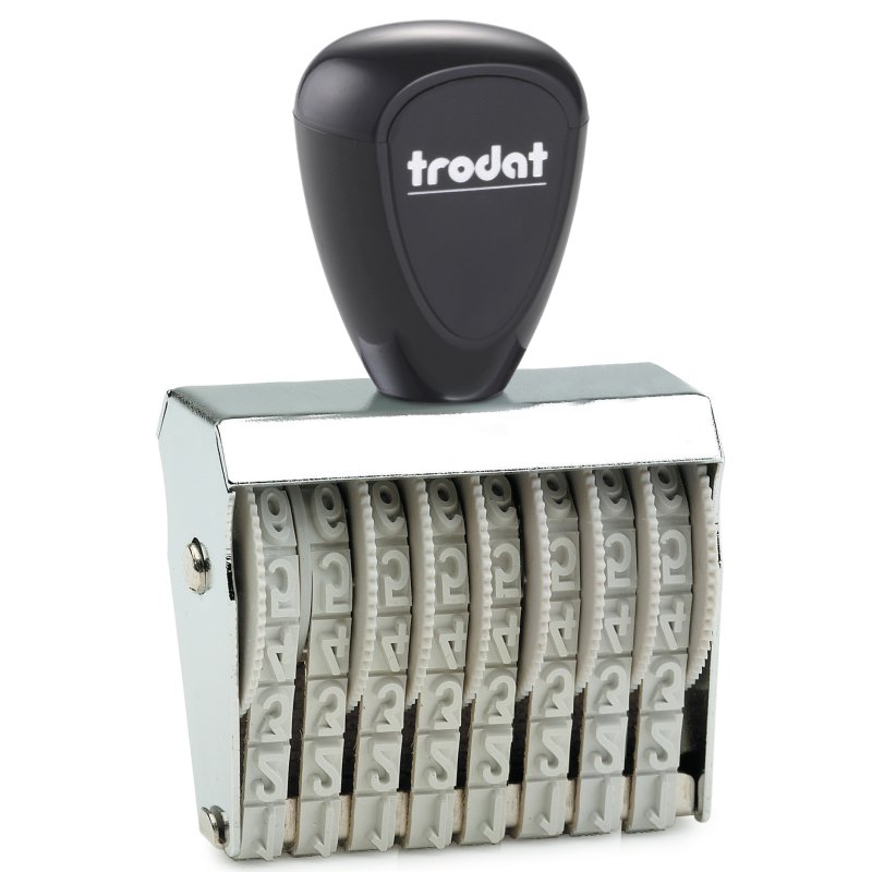 trodat cijferstempel 511556, 6-stellig, vernikkeld metalen behuizing